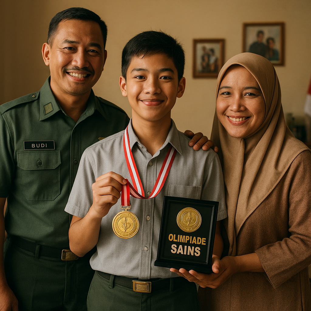 Anak Prajurit TNI AD Juara Olimpiade Sains, Berkat Disiplin dan Dukungan Orang Tua