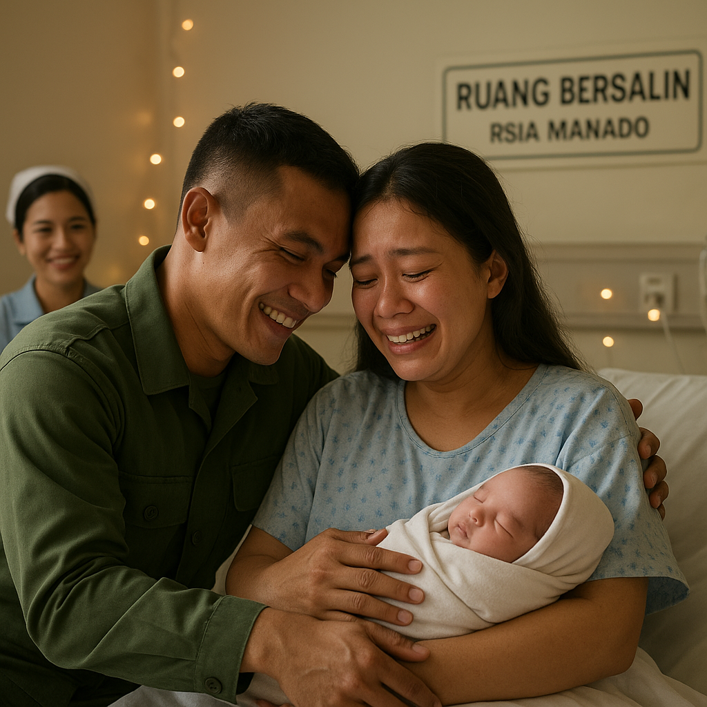 Kejutan Natal: Prajurit TNI AD Pulang dari Pamtas, Sambut Kelahiran Anak Pertama