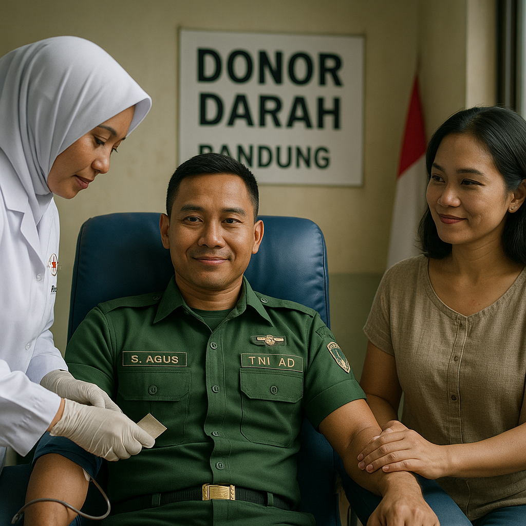 Prajurit TNI AD Jadi Donor Darah Rutin, Terinspirasi Istri yang Sembuh dari Operasi