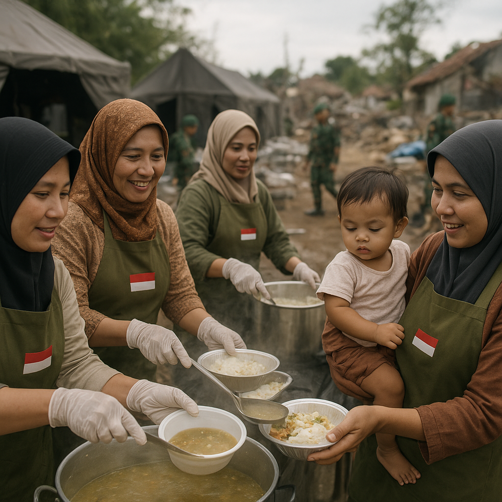 Dari Dapur Umum ke Meja Makan: Solidaritas Istri Prajurit Bantu Keluarga Korban Bencana