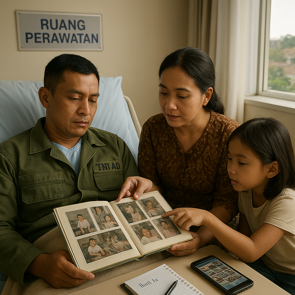 Prajurit TNI AD di Bandung Menjalani Perawatan Kesehatan, Istri dan Anak Menjaga dengan Dokumentasi Harian