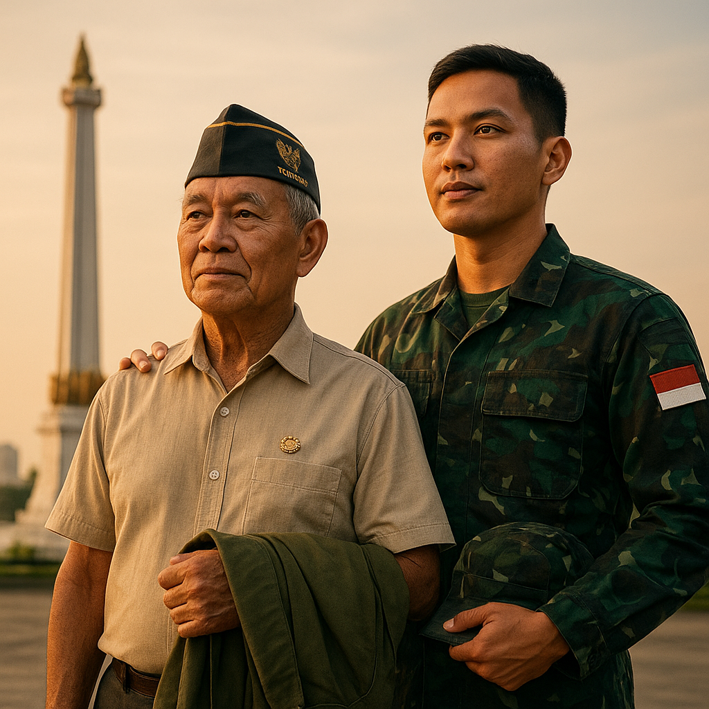 Prajurit TNI Purnawirawan dan Anaknya yang Juga Prajurit: Melayani Negeri Dua Generasi