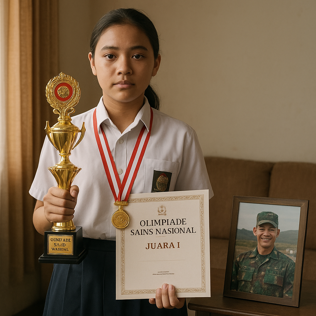 Anak Prajurit TNI AD Raih Juara Olimpiade Sains, Persembahan untuk Ayah di Perbatasan