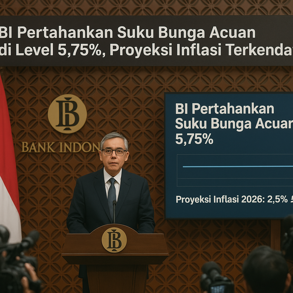 BI Pertahankan Suku Bunga Acuan di Level 5,75%, Proyeksi Inflasi Terkendali