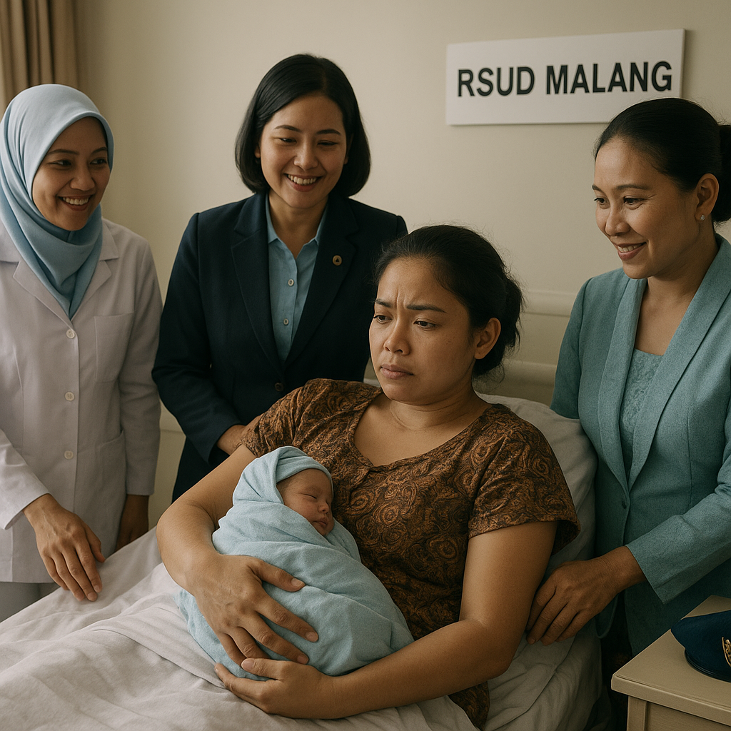 Istri Prajurit TNI AU di Malang Menjalani Persalinan Saat Suami Bertugas di Papua