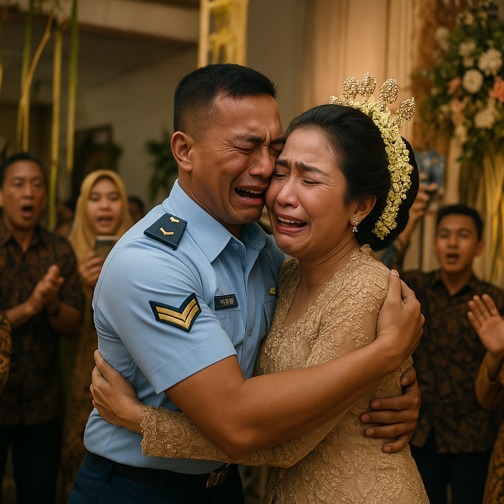 Kejutan Pulang Kampung: Prajurit TNI AU Tiba-tiba Muncul di Pernikahan Saudaranya di Blitar