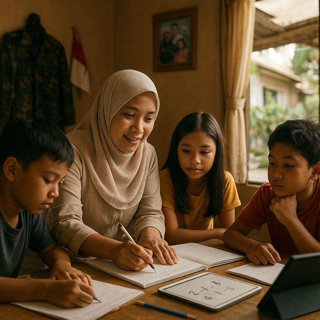 Istri Prajurit TNI di Makassar Jadi Tutor Anak-anak Prajurit Lain Agar Tetap Berprestasi