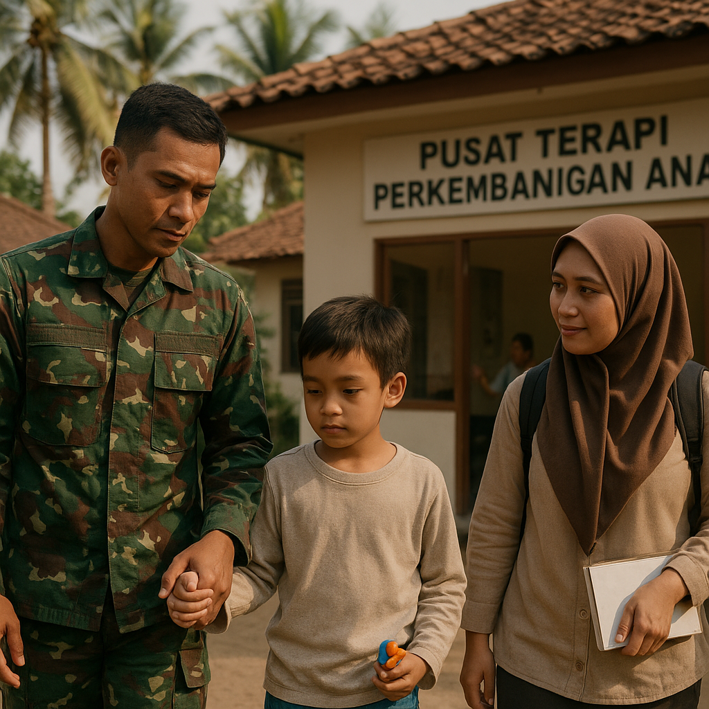 Upaya Prajurit TNI di Lombok Membantu Anaknya yang Autis Mendapatkan Terapi Rutin