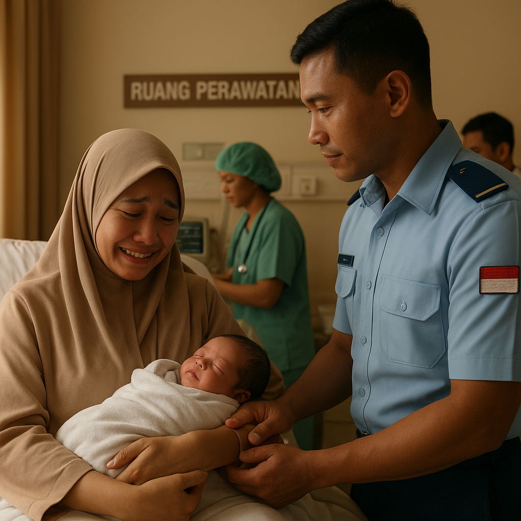 Ditinggal Suami Tugas ke Perbatasan, Istri Prajurit TNI AU Melahirkan dengan Didampingi Rekan