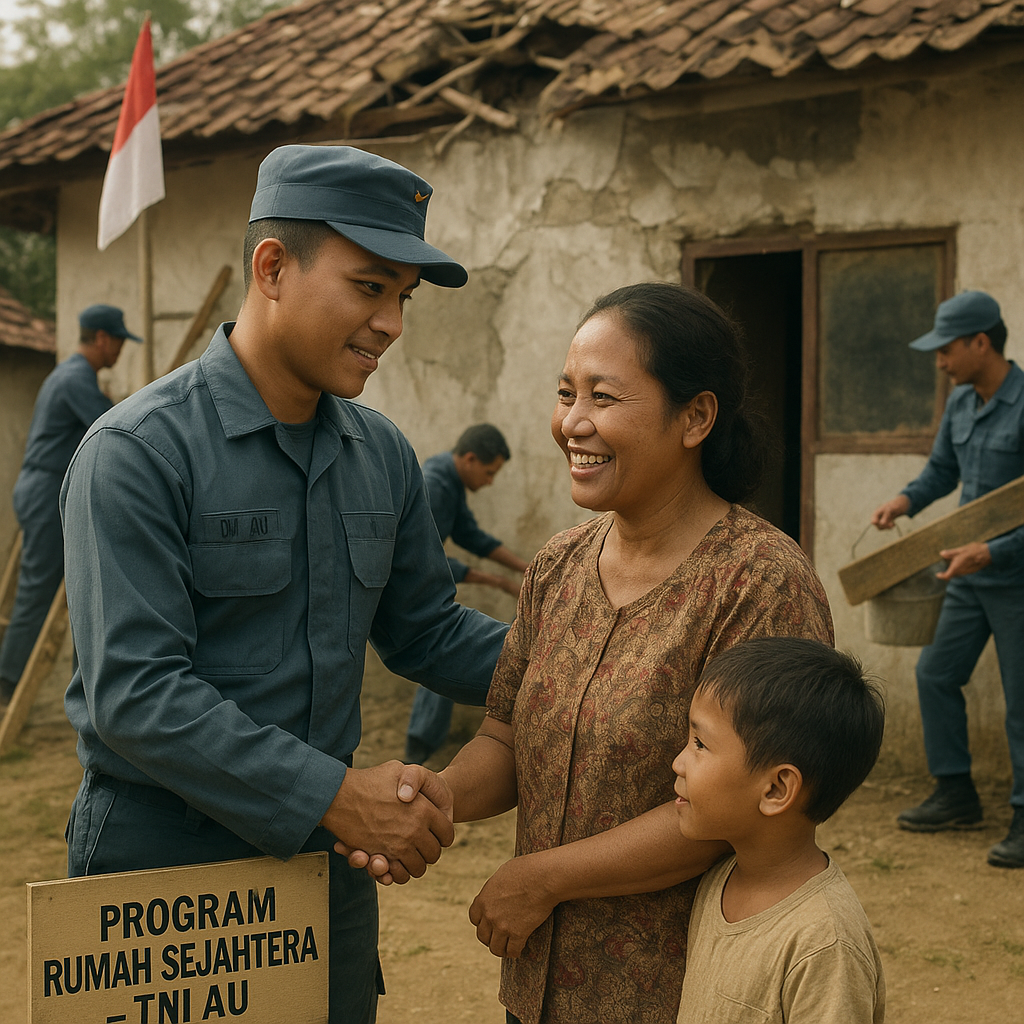 Program 'Rumah Sejahtera' TNI AU Bantu Perbaiki Rumah Keluarga Prajurit yang Rusak