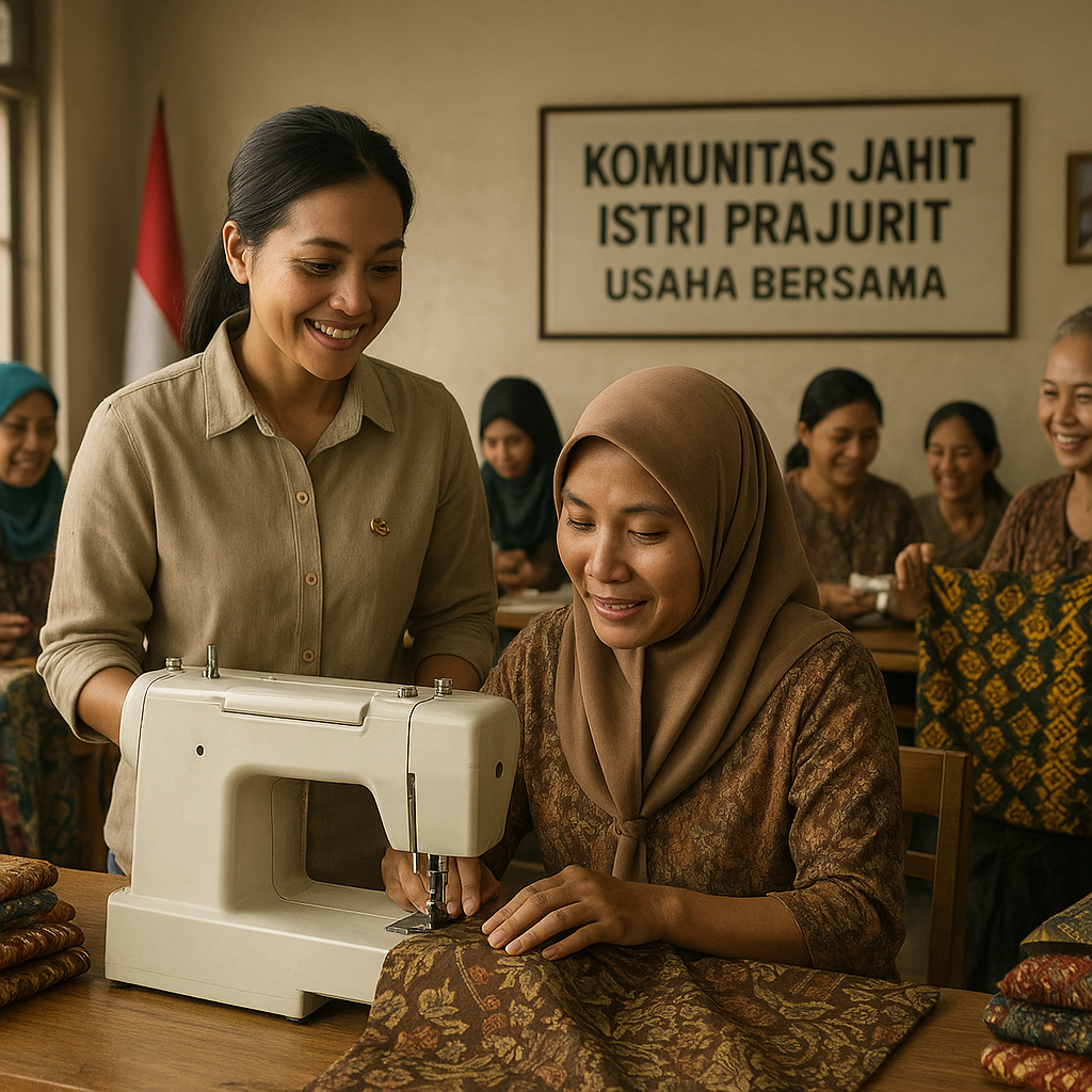 Istri Prajurit TNI Dirikan Komunitas Jahit untuk Dukung Ekonomi Keluarga Prajurit Lain