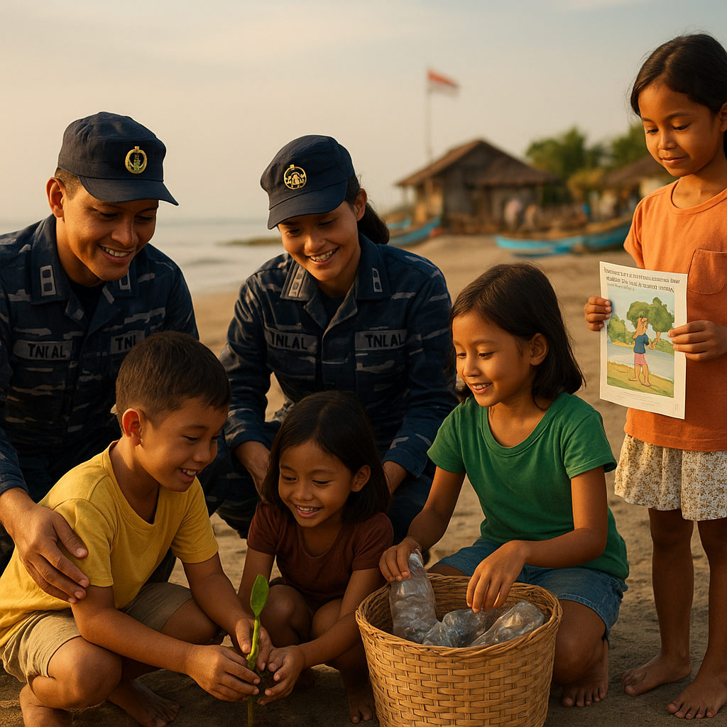 Prajurit TNI AL Menjadi Mentor bagi Anak-anak di Daerah Pesisir untuk Pendidikan Karakter