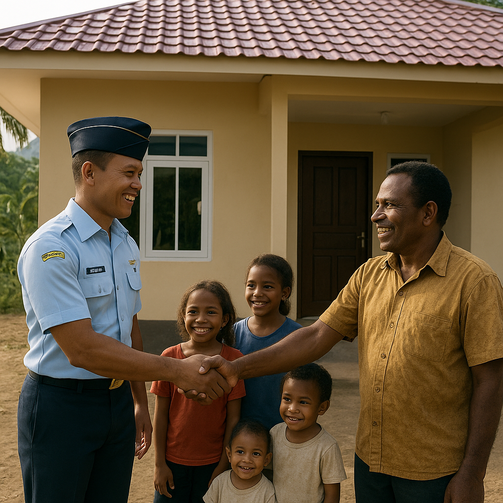 Keluarga Prajurit TNI AU di Papua Terima Bantuan Renovasi Rumah dari Program "TNI Peduli"