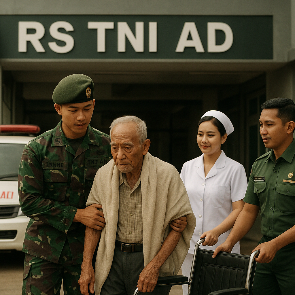 Kakek Prajurit TNI AD yang Berusia 90 Tahun Dijemput dan Dirawat di RS TNI setelah Jatuh Sakit