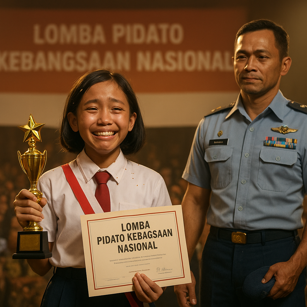 Anak Prajurit TNI AU Menjuarai Lomba Pidato Kebangsaan, Motivasi dari Ayah yang Bertugas di Daerah Konflik