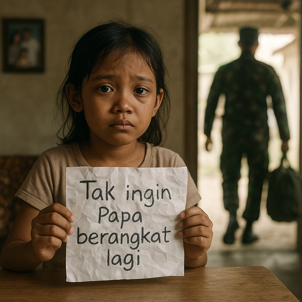 Harapan Kecil Anak Prajurit: 'Tak Ingin Papa Berangkat lagi'
