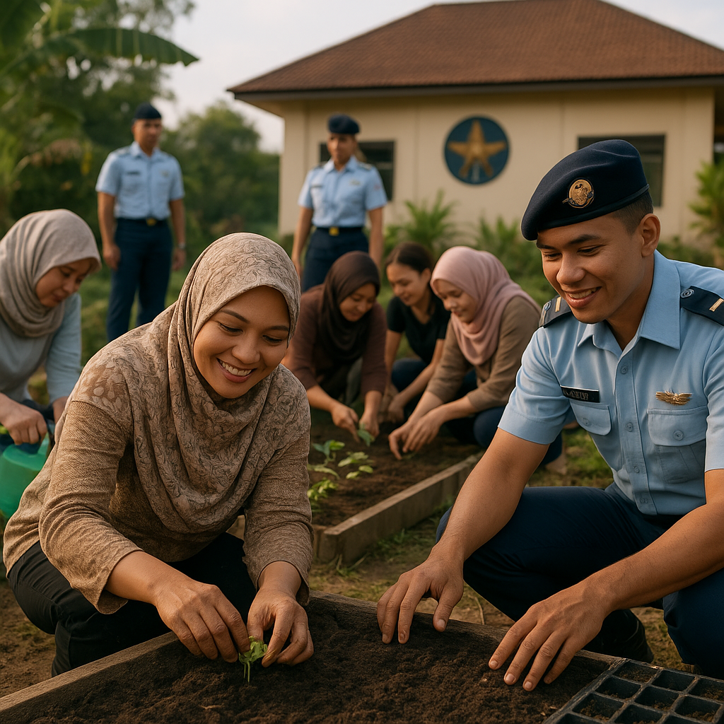 Menyemai Kebun Bersama: Aktivitas Istri Prajurit TNI AU untuk Mengisi Hari