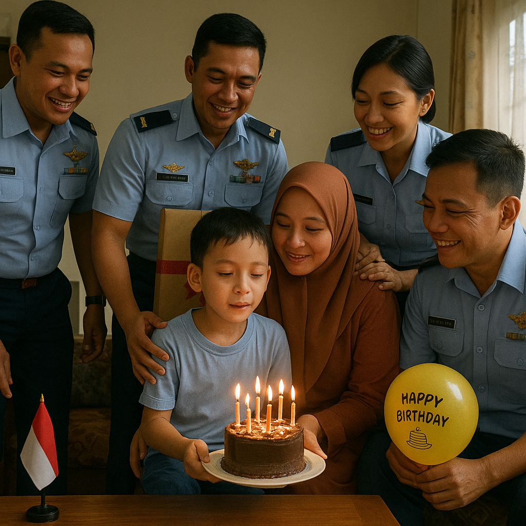 Anak Prajurit TNI AU Penderita Thalassemia Terima Kejutan Ulang Tahun dari Rekan Ayahnya
