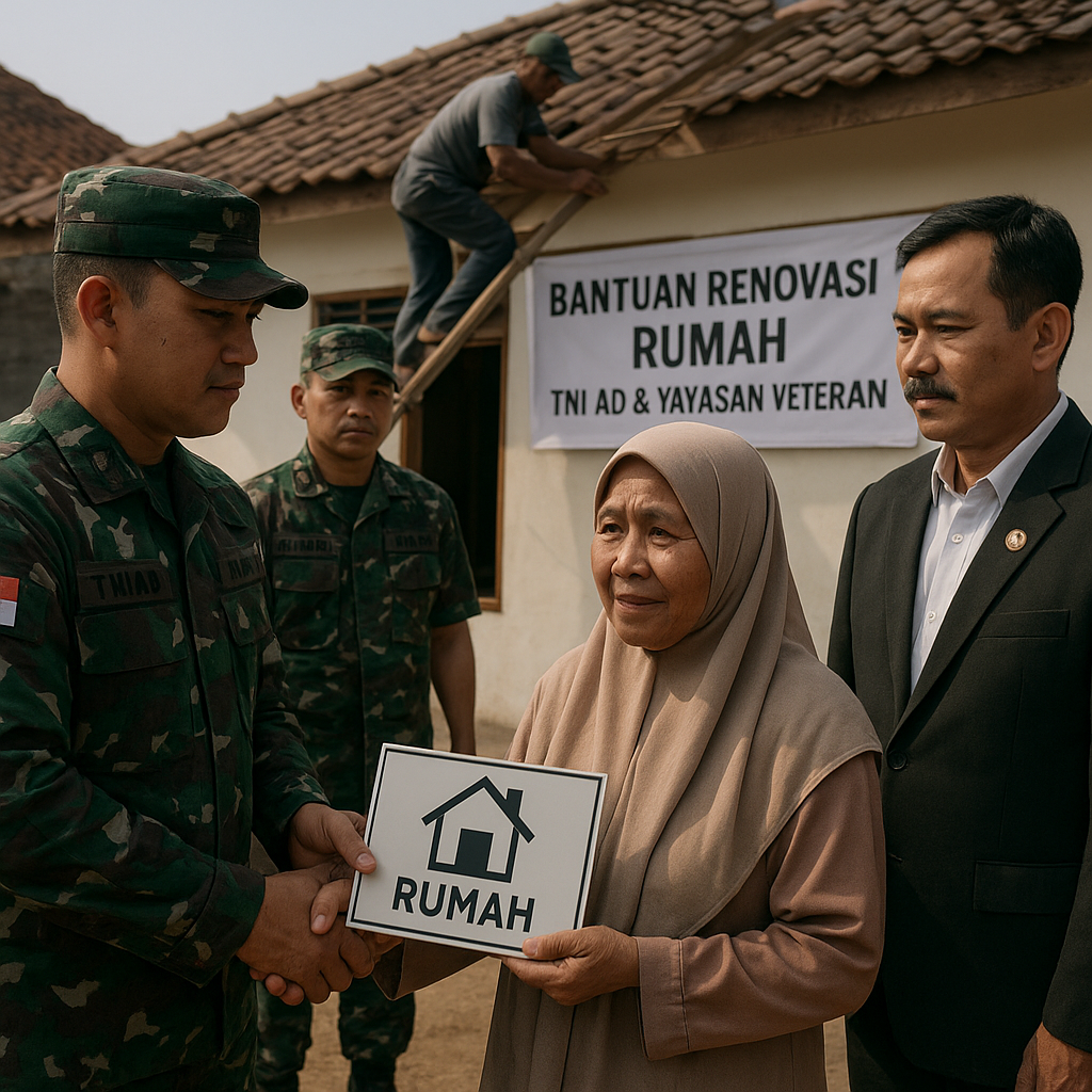 Janda Prajurit TNI AD Korban Tugas Pengamanan Perbatasan Dapat Bantuan Renovasi Rumah