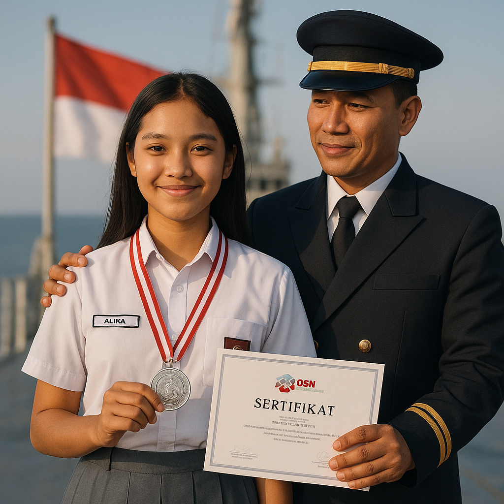 Anak Prajurit TNI AL Raih Medali Olimpiade Sains Nasional, Dedikasi Ayah di Kapal Jadi Motivasi