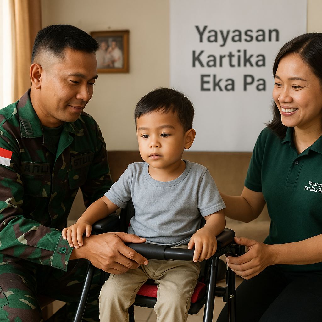 Anak Prajurit TNI dengan Disabilitas Dapat Bantuan Alat Bantu dari Yayasan TNI AD