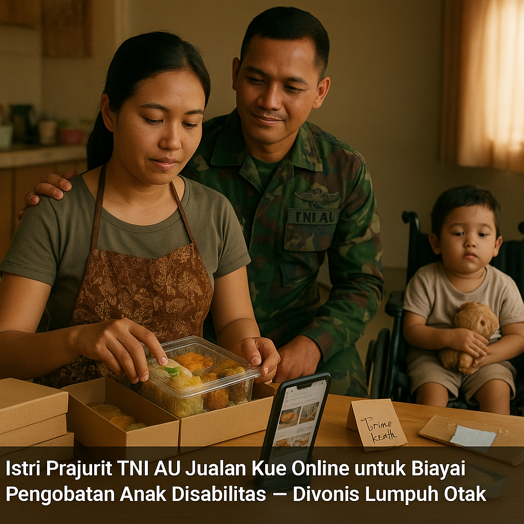 Istri Prajurit TNI AU Jualan Kue Online untuk Biayai Pengobatan Anak Disabilitas, Divonis Lumpuh Otak