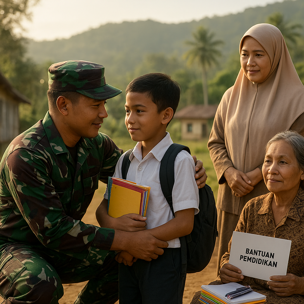 Bantuan Pendidikan untuk Anak Prajurit TNI yang Berjuang di Daerah Terpencil