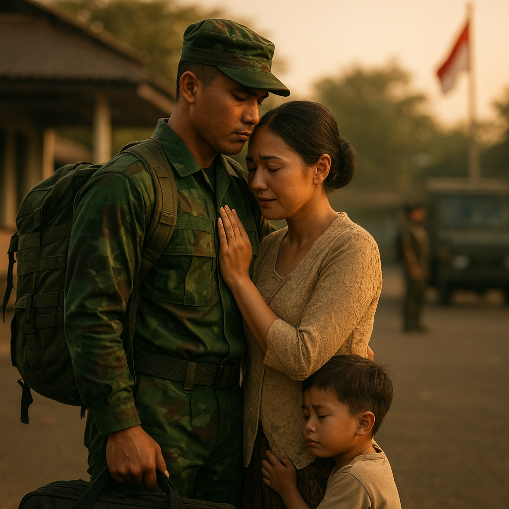 Momen Perpisahan Prajurit TNI dengan Keluarga yang Penuh Haru dan Doa