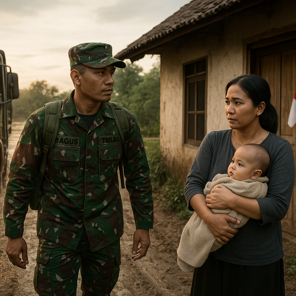 Tinggalkan Anak 8 Bulan, Prajurit TNI AD Rela Diterjunkan ke Lokasi Banjir Bandang