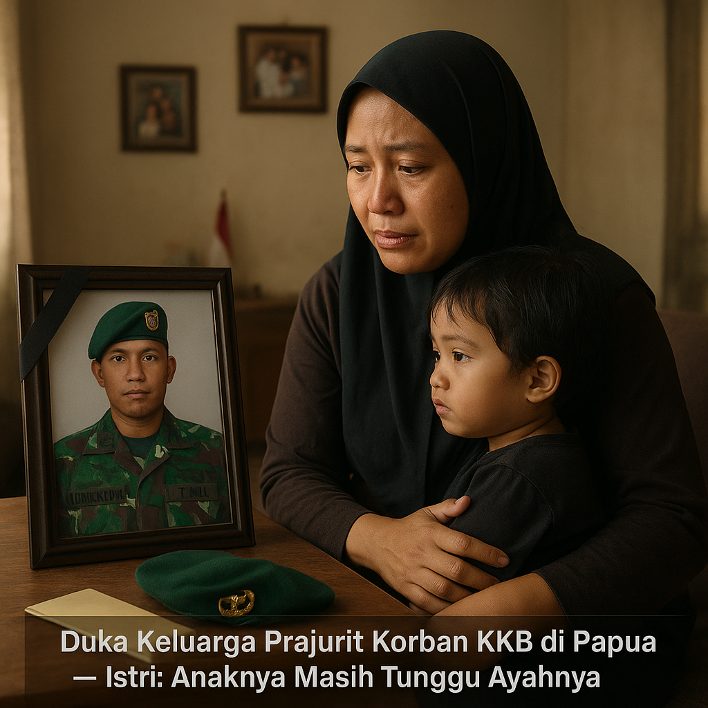 Duka Keluarga Prajurit Korban KKB di Papua, Istri: Anaknya Masih Tunggu Ayahnya