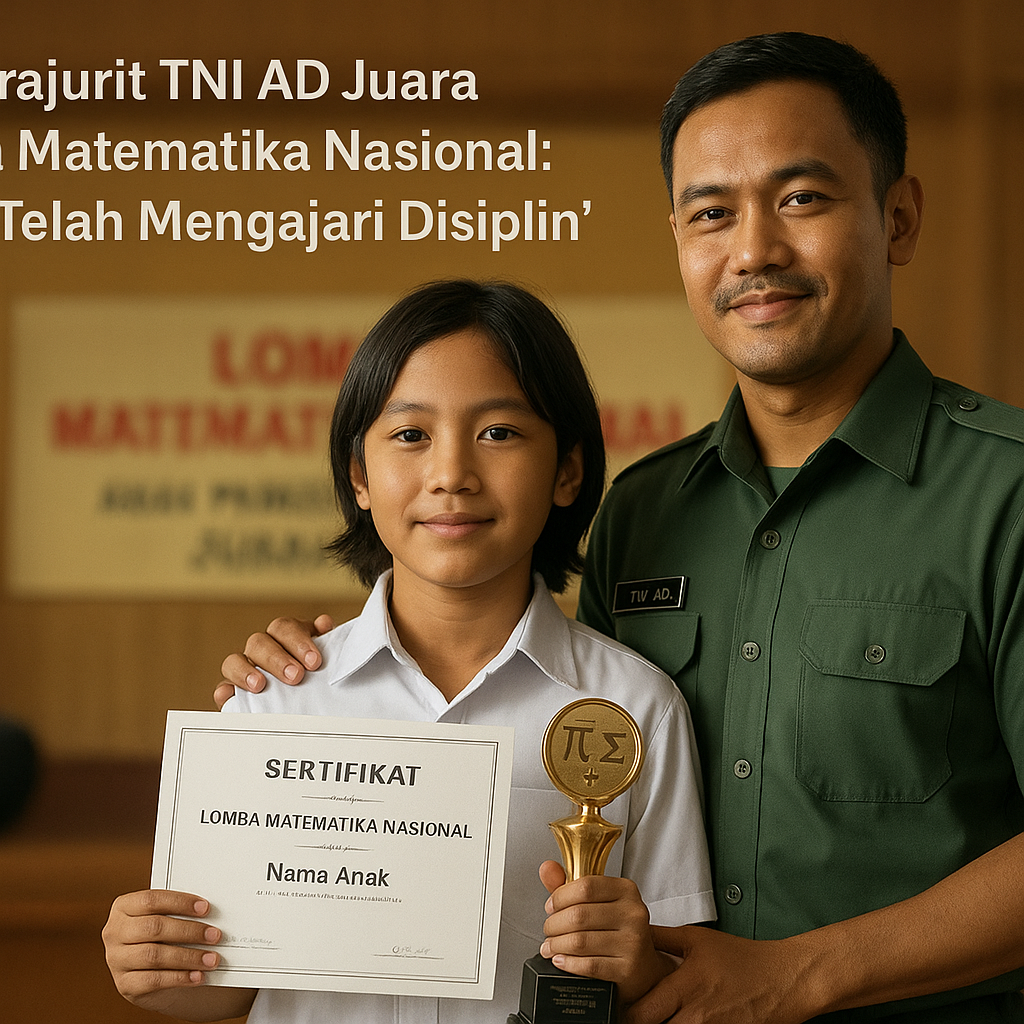 Anak Prajurit TNI AD Juara Lomba Matematika Nasional: 'Ayah Telah Mengajari Disiplin'