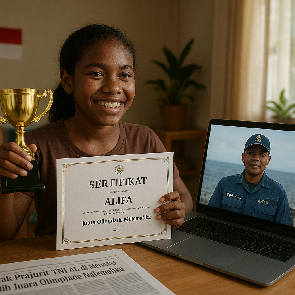Anak Prajurit TNI AL di Merauke Raih Juara Olimpiade Matematika, Ayah Bertugas Jauh di Laut
