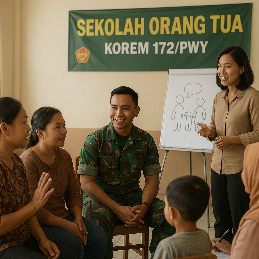 Program 'Sekolah Orang Tua' oleh TNI AD di Jayapura Bantu Keluarga Prajurit Paham Pola Asuh Modern