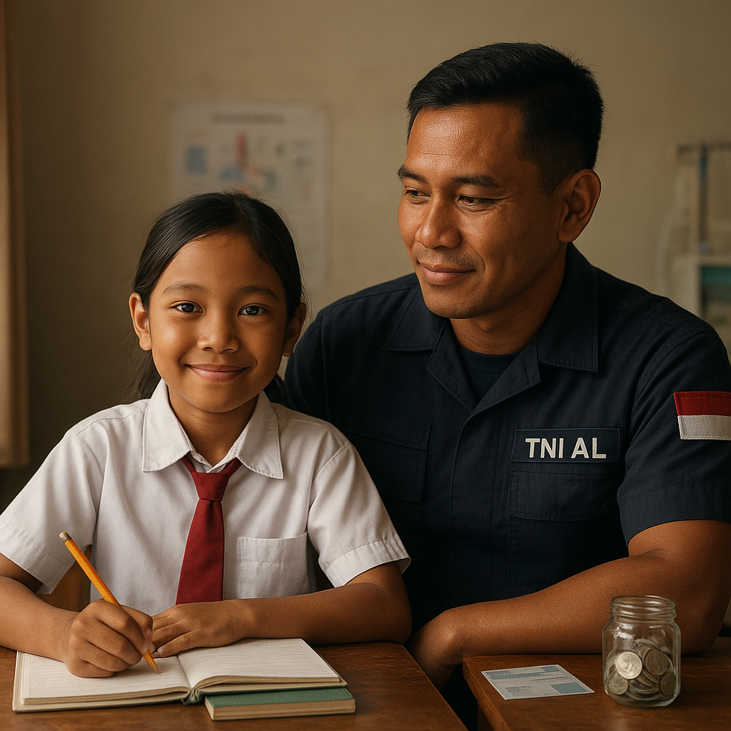 Anak Prajurit TNI AL Penderita Gangguan Ginjal Tetap Semangat Sekolah, Ayahnya Rutin Donor Plasma untuk Biaya Berobat