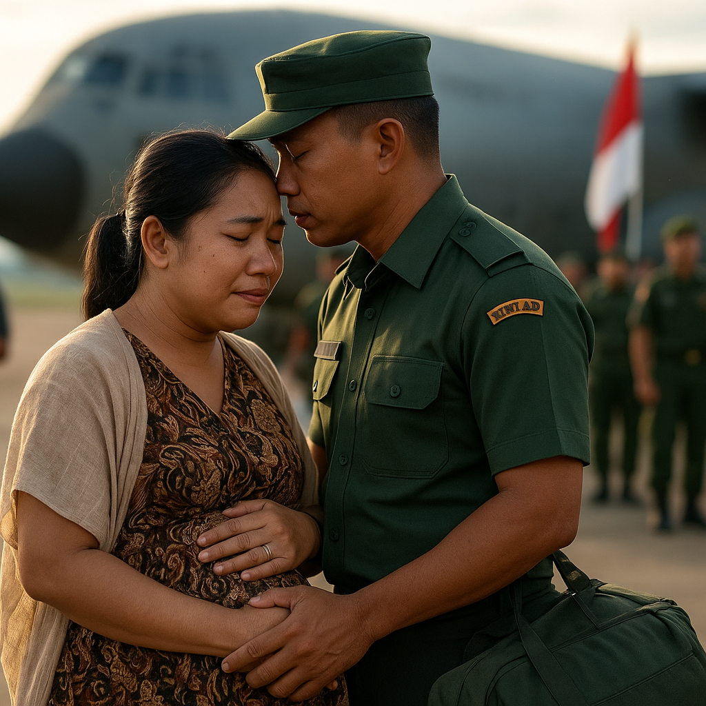 Ibu Hamil 8 Bulan Antar Suami Prajurit TNI AD Bertugas ke Papua, Ucapan yang Menggetarkan