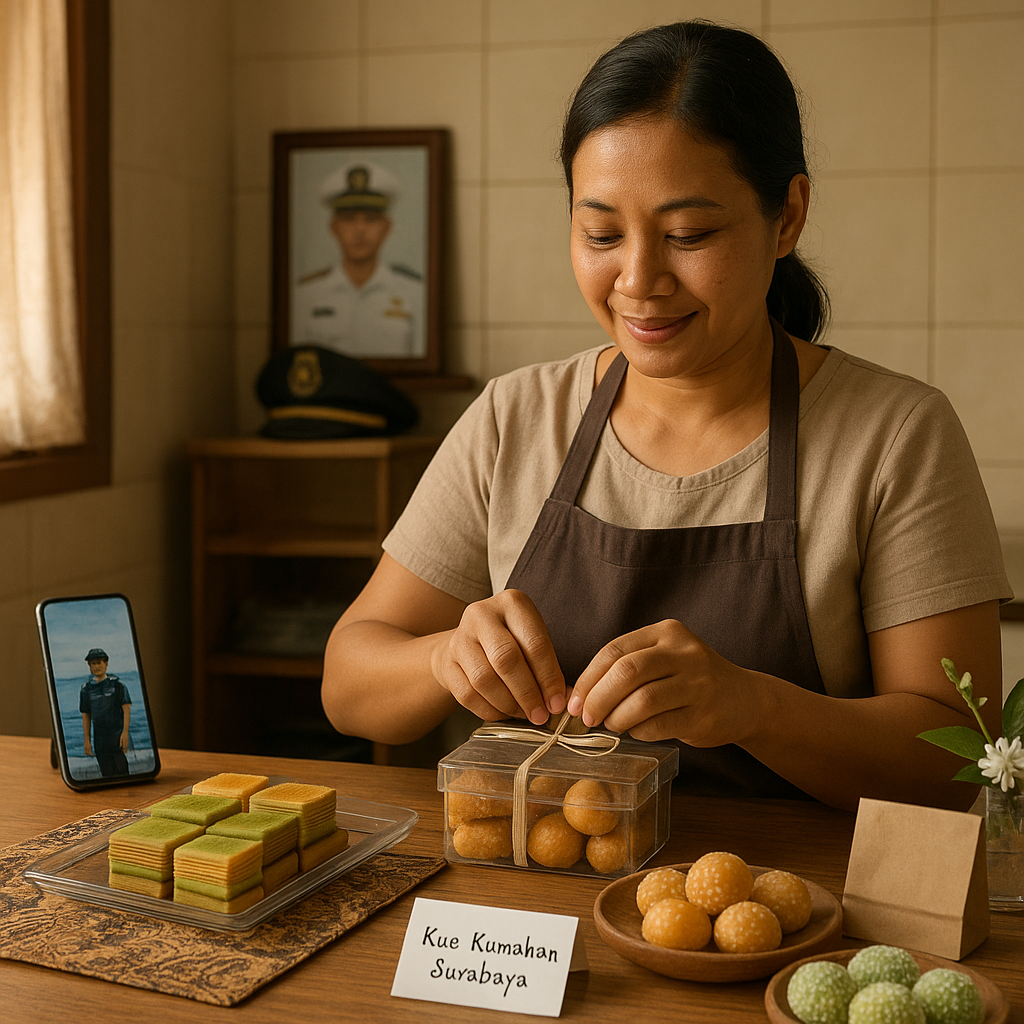 Istri Prajurit TNI AL Buat Kue untuk Dijual, Dukung Ekonomi Keluarga Selama Suami Tugas