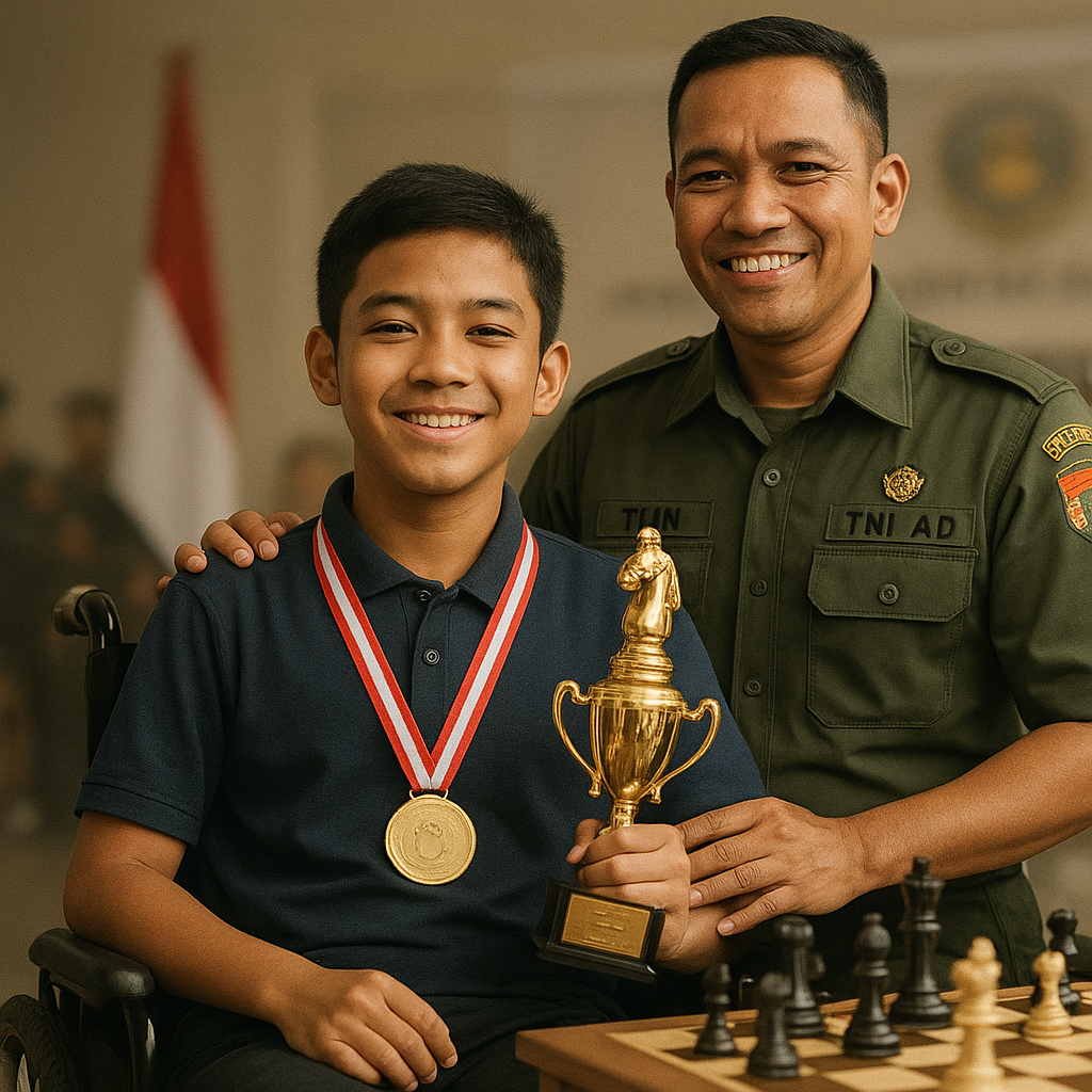 Anak Prajurit TNI AD Difabel Berprestasi Juara Nasional Catur: Dukungan Orang Tua Kunci Utama