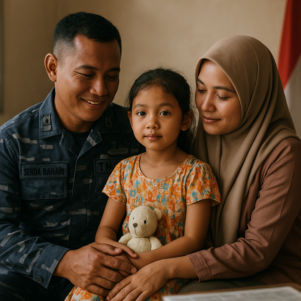 Prajurit TNI AL dan Istri Buka Hati Adopsi Anak Korban Banjir Bandang: 'Kami Ingin Jadi Pelangi di Keluarganya'