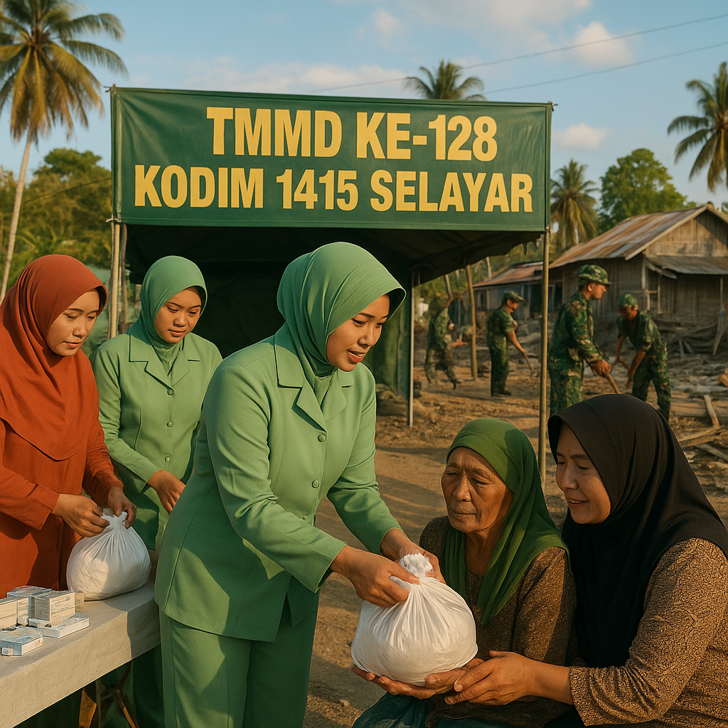 Kisah Perempuan Tangguh di Balik TMMD 128 Kodim 1415 Selayar