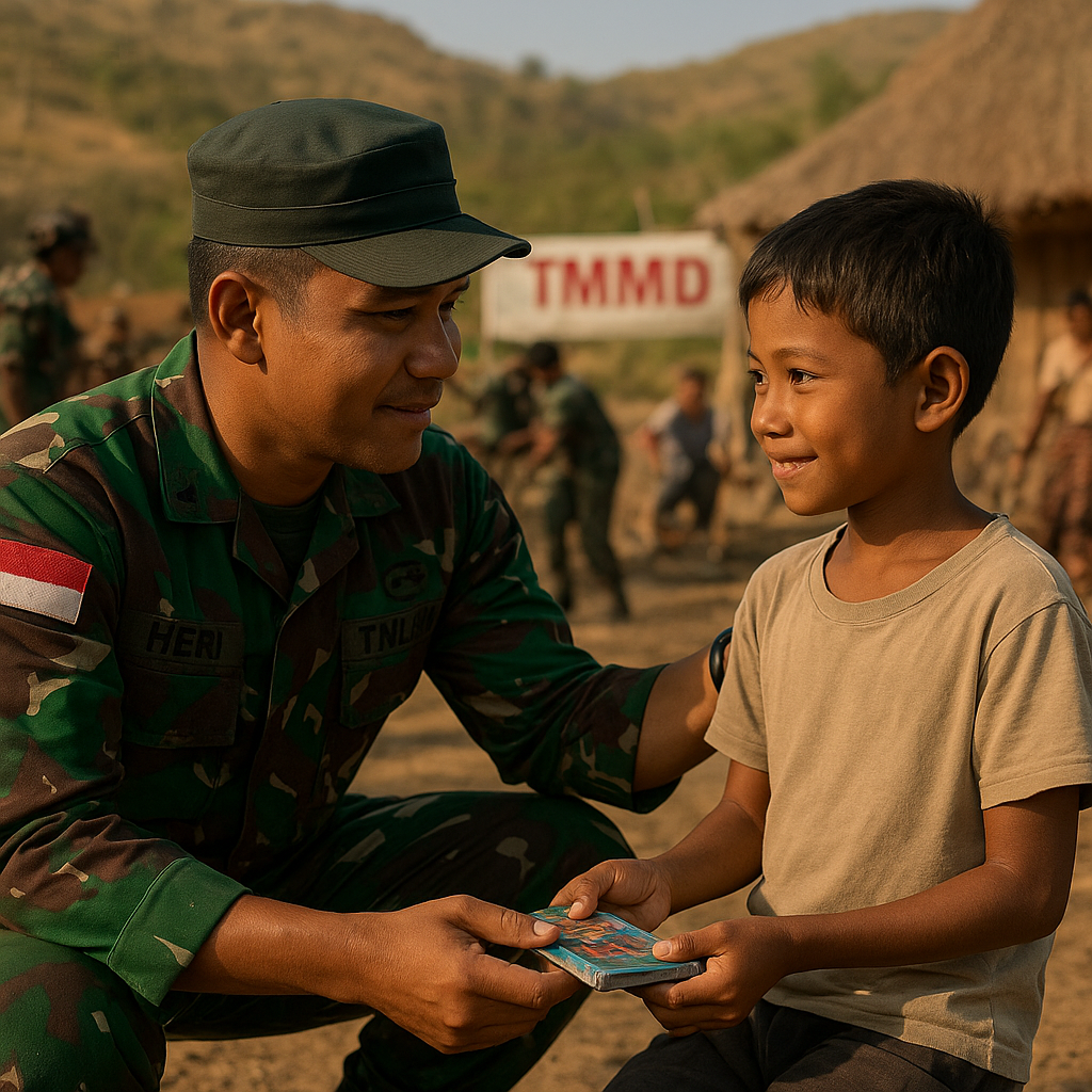 Sertu Heri, Prajurit TNI AD Jadi 'Ayah Asuh' bagi Anak Yatim di Lokasi TMMD Sumba