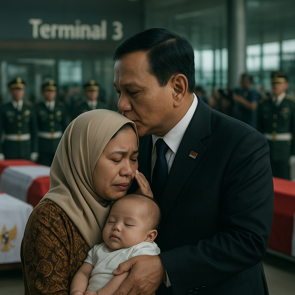 Presiden Prabowo Cium Kening Bayi Anak Prajurit Gugur di Lebanon
