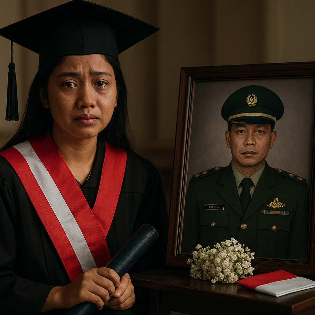 Putri Prajurit Gugur di Aceh Menjalani Wisuda dengan Kenangan Ayah