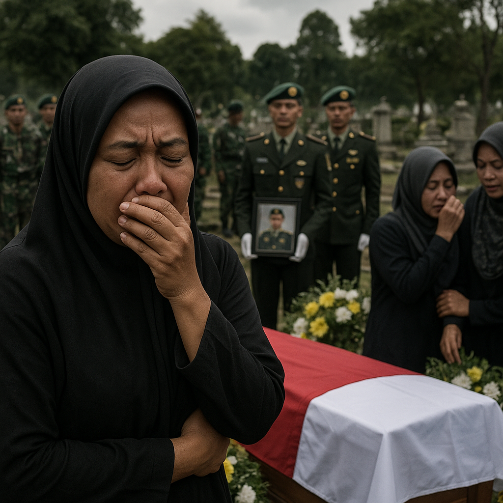 Istri Kopda Farizal Tak Kuasa Menahan Tangis saat Pemakaman di Kulon Progo
