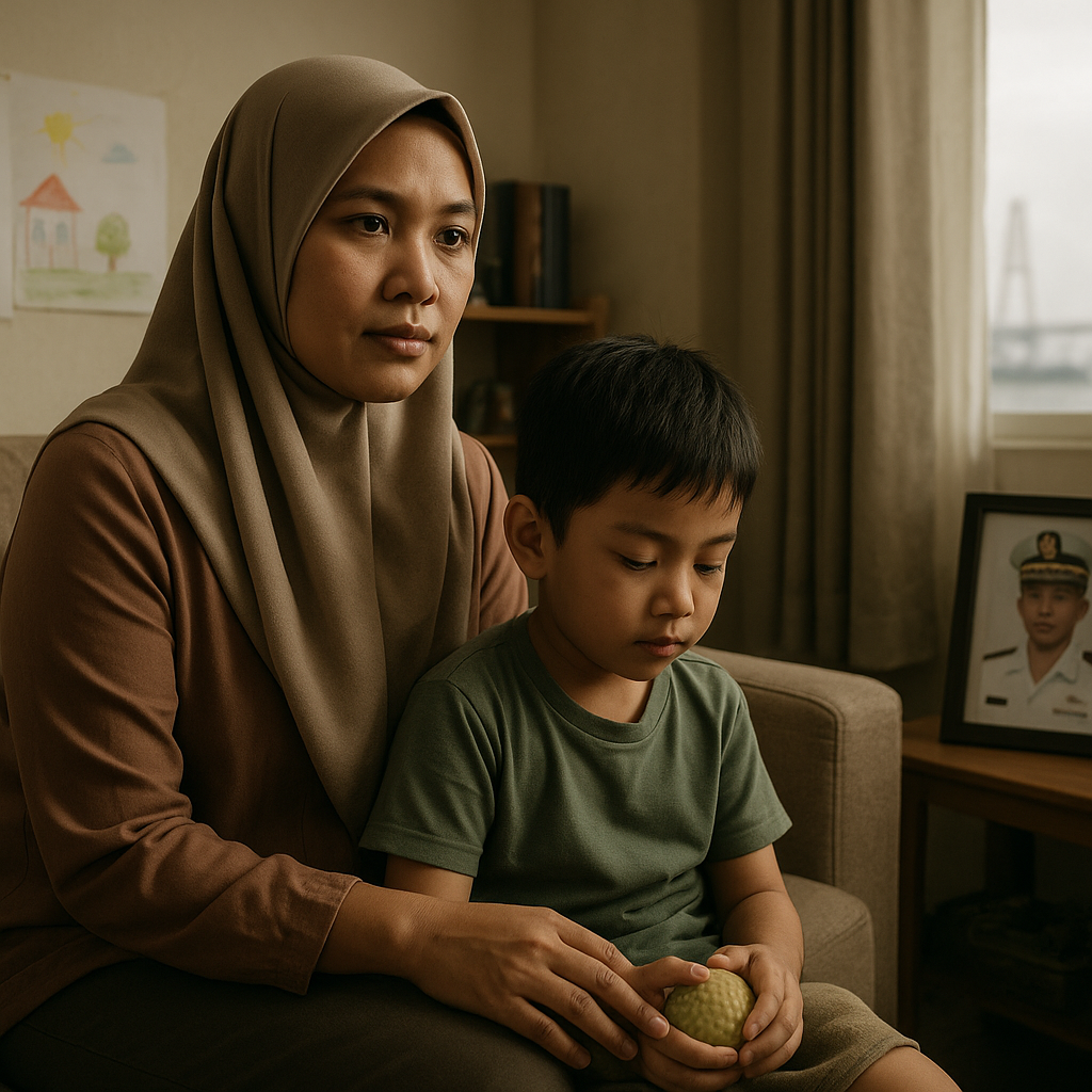 Seorang Istri Prajurit TNI AL di Surabaya Menjalani Kehidupan dengan Anaknya yang Autisme