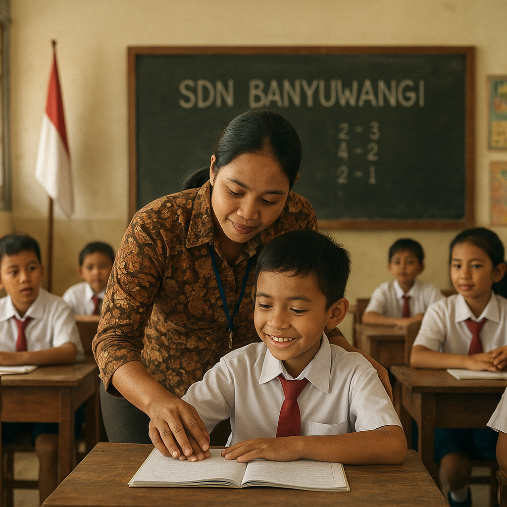 Guru SD di Banyuwangi, Istri Prajurit TNI AU, Mengajar di Sekolah Anaknya Sendiri