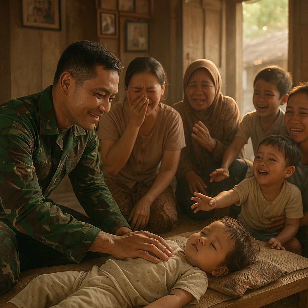 Prajurit Kostrad Kejutan Pulang Kampung: Ingin Bangunkan Anak Tidur, Malah Ditangisi Seisi Rumah