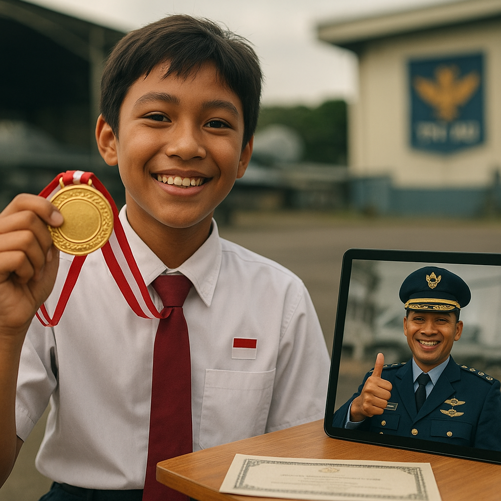 Anak Prajurit TNI AU Raih Emas di Olimpiade Sains: 'Ini Hadiah untuk Ayah di Lanud yang Tak Pernah Lelah Video Call Mengajariku'