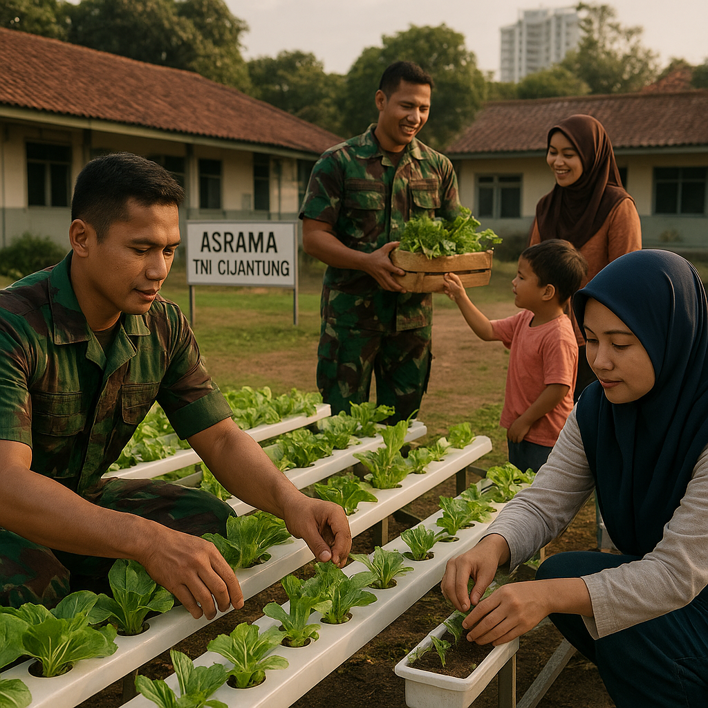 Prajurit TNI Ubah Lahan Kosong Asrama Jadi Kebun Hidroponik demi Kebutuhan Gizi Anak Sesama Prajurit