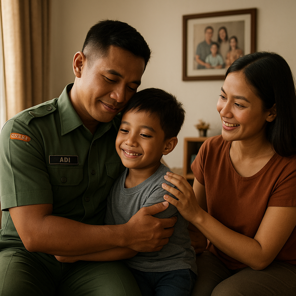 Keluarga Prajurit TNI yang Mengadopsi Anak Yatim