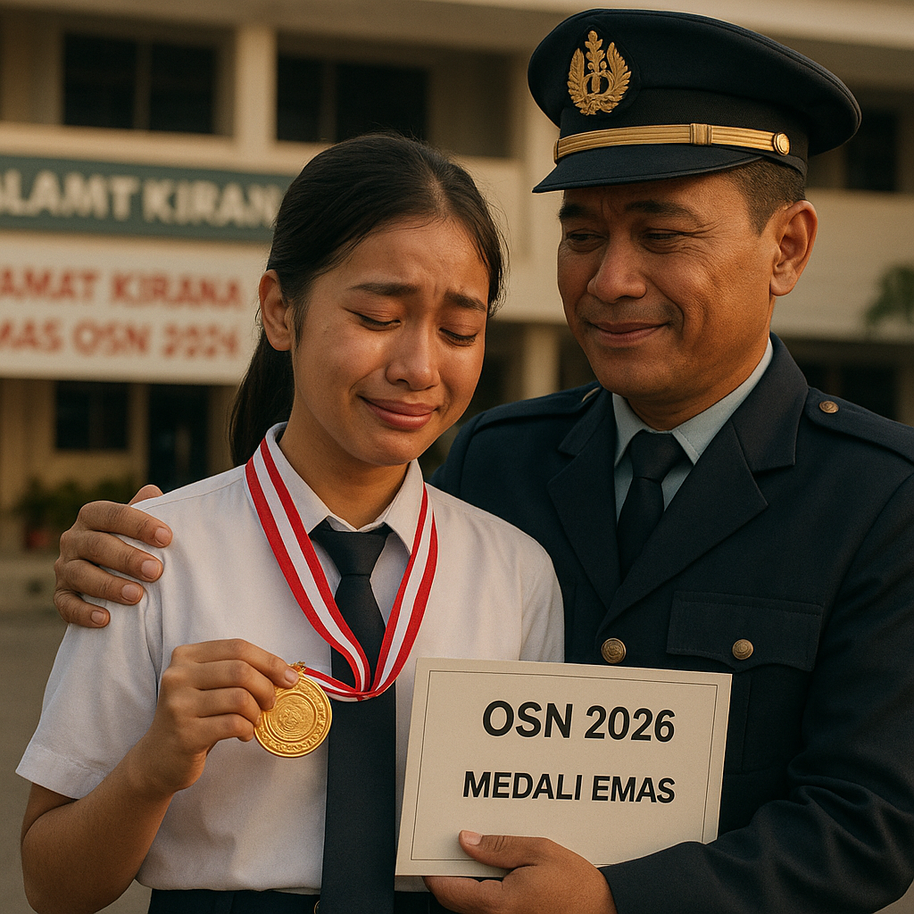 Bangga di Balik Air Mata: Putri Prajurit AL Raih Emas Olimpiade Sains Nasional